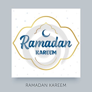 Happy Ramadan celebration. Moon and stars decoration background.