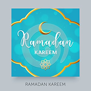 Happy Ramadan celebration. Moon and stars decoration background.