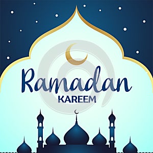 Happy Ramadan celebration. Moon and stars decoration background.