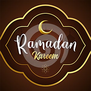 Happy Ramadan celebration. Moon and stars decoration background.