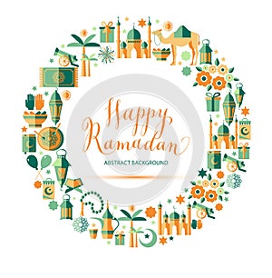 Happy Ramadan icons set