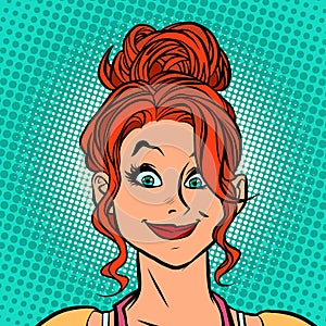 Happy redhead woman smiling