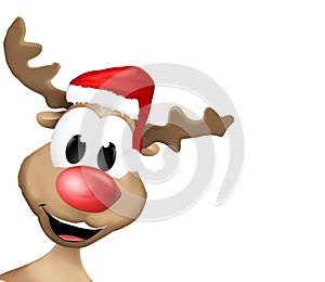 Happy Reindeer with red hat
