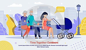 Happy Relatives Spare Time Together Outdoor Poster