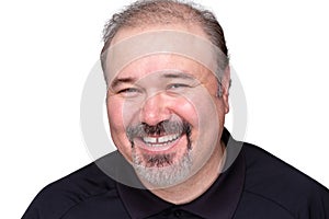 Happy relaxed smiling middle-aged man