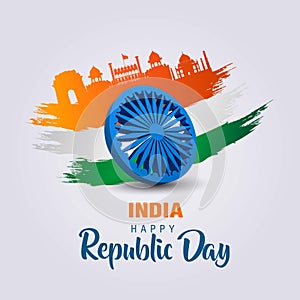 Happy republic day India. 26 January background. vector illustration design