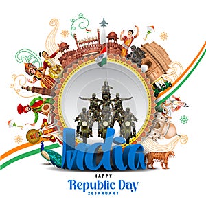 happy republic day India greetings. abstract vector illustration design