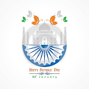 Happy Republic Day of india illustration vector, poster design