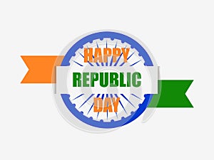 Happy Republic Day of India. National flag and simbol of India. Vector