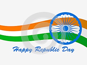 Happy Republic Day of India. National flag and simbol of India. Vector