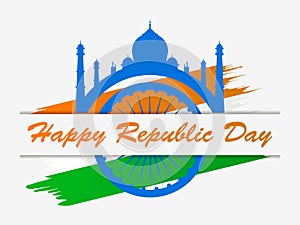 Happy Republic Day of India. National flag and simbol of India. Vector