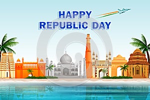 Happy Republic Day of India tricolor background for 26 January