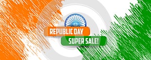 Happy Republic Day of India tricolor background for 26 January