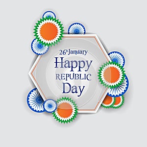 Happy Republic Day of India tricolor background for 26 January