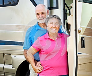 Happy Retired Couple with RV