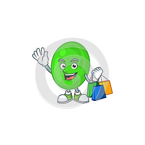 Happy rich cocci Caricature picture with shopping bags