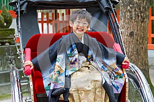 Happy Rickshaw Boy in Kimono