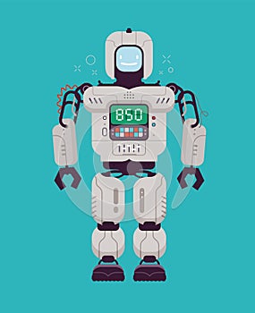 Happy Robot. Technology cartoon funny vector illustration