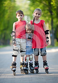 Happy rollerbladers photo