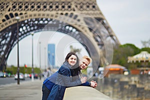 Happy romantic couple in Paris