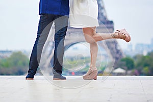 Happy romantic couple in Paris