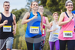 Happy runners at the city race