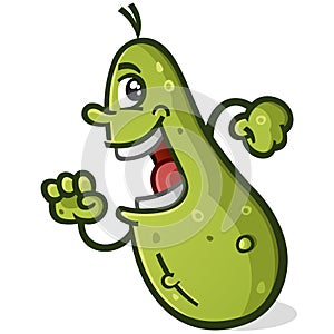 Happy Running Pickle Cartoon Character