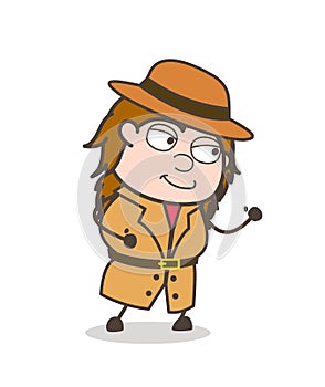 Happy Running Pose - Female Explorer Scientist Cartoon Vector
