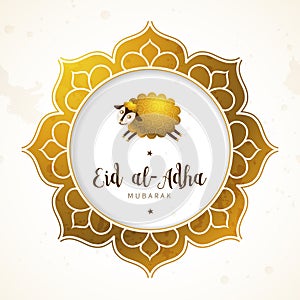 Happy sacrifice celebration Eid al-Adha card.