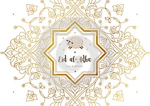 Happy sacrifice celebration Eid al-Adha card.