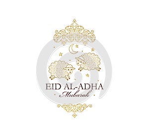 Happy sacrifice celebration Eid al-Adha card