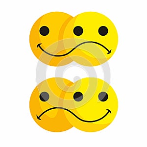 Happy and sad emoticon