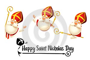 Happy Saint Nicholas or Sinterklaas day set - isolated on transparent background