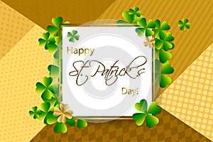 Happy Saint Patrick`s Day background, greeting card with green a