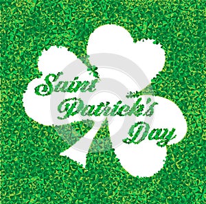 Happy Saint Patrick`s day Festival. Irish celebration .Green clover shamrock leaves on isolate background for poster, greeting car