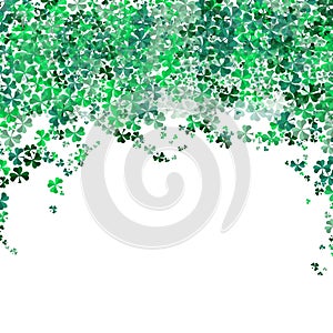 Happy Saint Patrick`s day Festival. Irish celebration .Green clover shamrock leaves on isolate background for poster, greeting car