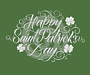 Happy Saint Patrick`s Day logotype. Hand lettering Irish vector design. Beer festival lettering typography icon. Saint Patricks