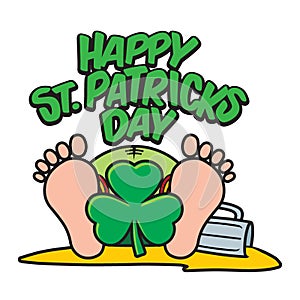 Happy St Patricks Day Drunken Leprechaun Illustration photo