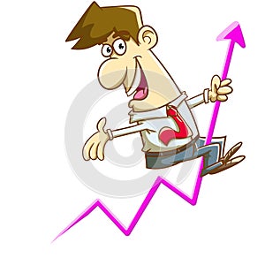 Happy Salesman Riding an Arrow on a Graph