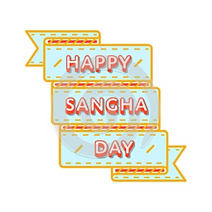 Happy Sangha day greeting emblem photo