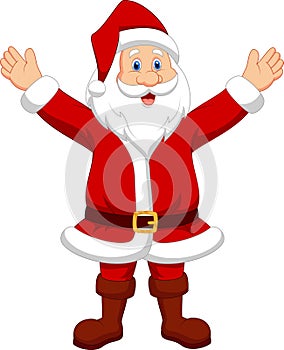 Happy Santa cartoon waving hand