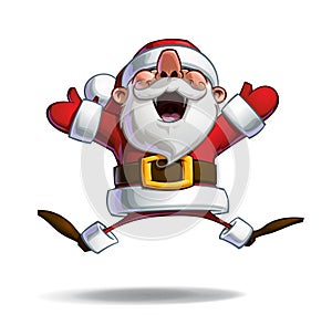 Happy Santa - Jumping in ecstasy with Open Hands