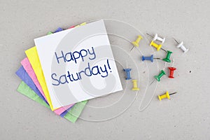 Happy Saturday Good Morning Weekend Note Phrase