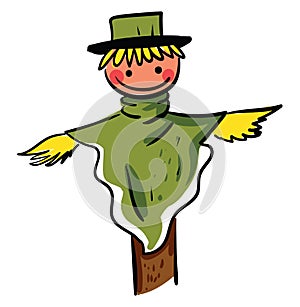 Happy scarecrow, illustration, vector