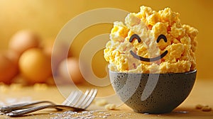 Happy Scrambled Eggs in a Bowl: A Delightful Breakfast