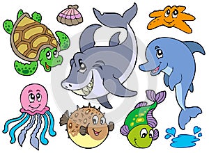 Happy sea animals collection