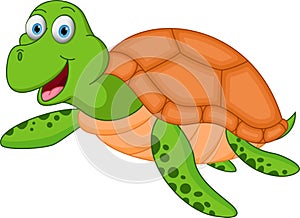 Happy sea turtle cartoon