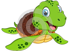 Happy sea turtle cartoon