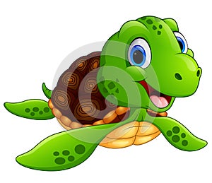 Happy sea turtle cartoon