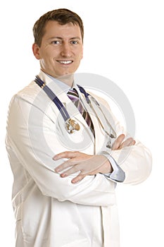 Happy, self-confident male medical doctor